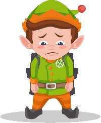 Sad Elfie Mascot