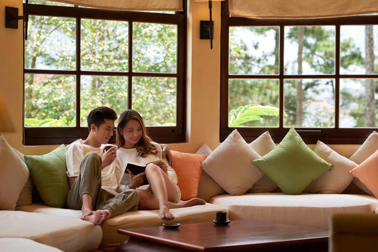 man,reading,sofa