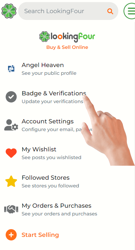 click badge and verifications button