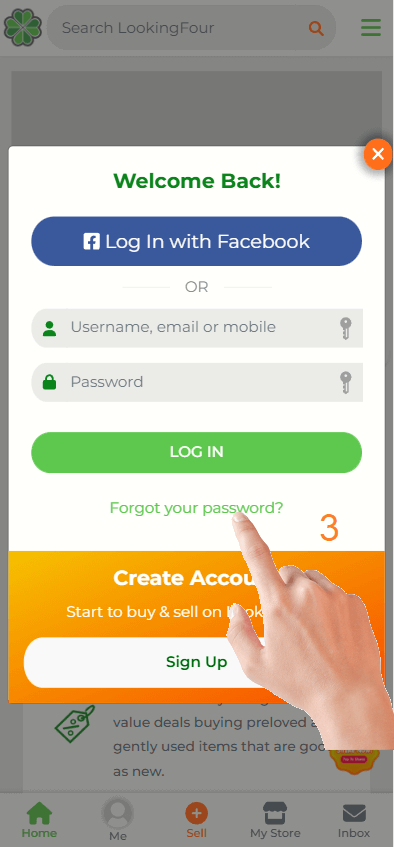 click forgot password button