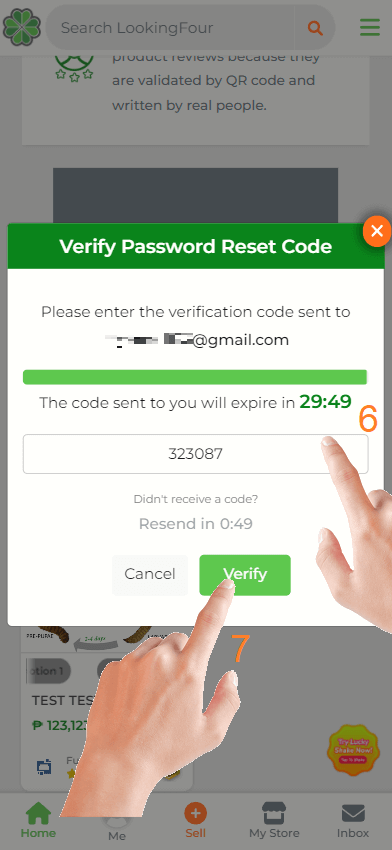 enter verification code