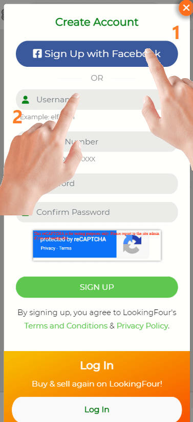 sign-up choices