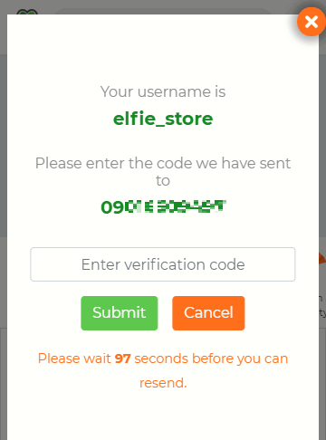 submit verification code
